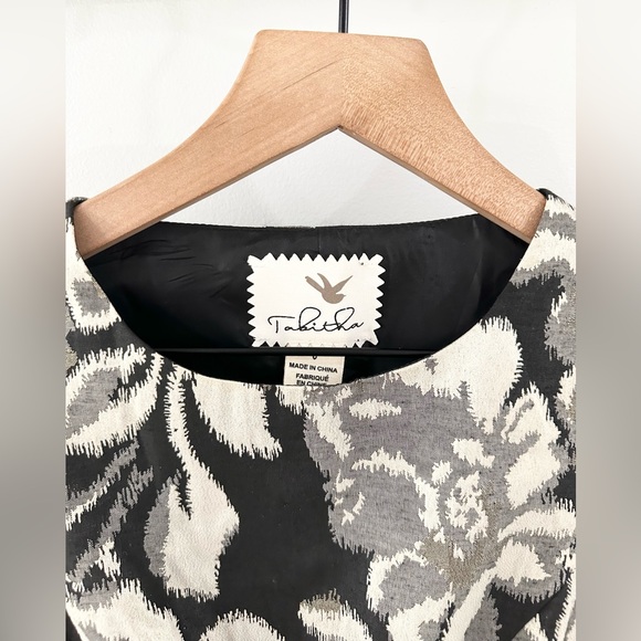 Anthropologie Tabitha Floral A-Line Dress Black and Gray Size 0 - Picture 5 of 7